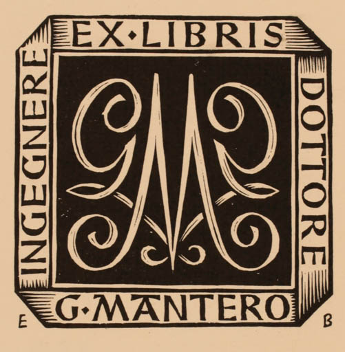 Exlibris by Ellen Beck from Germany for Gianni Mantero - Monogram 