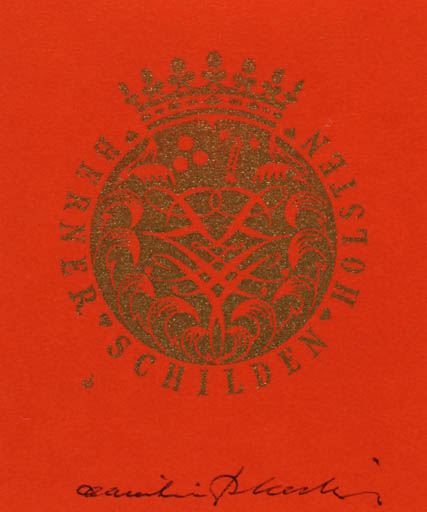 Exlibris by Christian Blæsbjerg from Denmark for Hans Berner Schilden Holsten - Monogram 