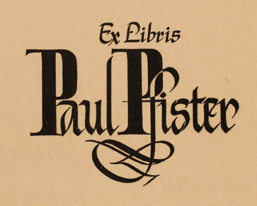 Exlibris by Jef Boudens from Belgium for Paul Pfister - Text/Writing 