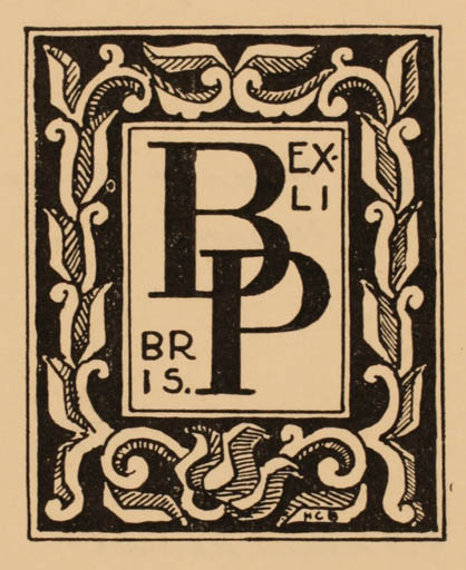 Exlibris by H. C. Bärenholdt from Denmark for Tage Brandt-Pedersen - Monogram 