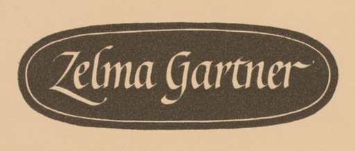 Exlibris by Will Carter from Great Britain for Zelma Maureen Gartner - Text/Writing 