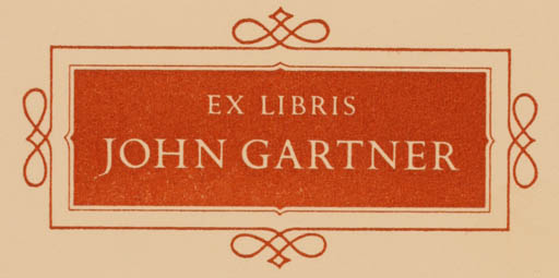 Exlibris by Will Carter from Great Britain for John Gartner - Text/Writing 