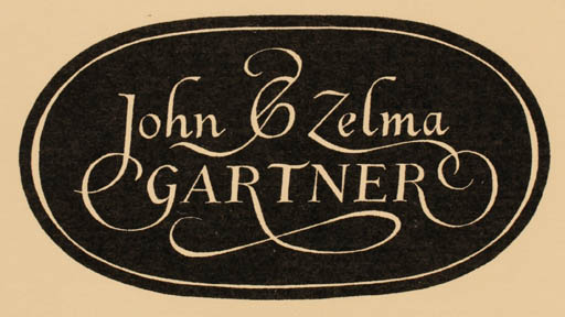 Exlibris by Will Carter from Great Britain for John og Zelma Gartner - Text/Writing 