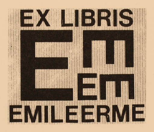 Exlibris by Mai Eudi from Canada for Emil Eerme - Text/Writing 