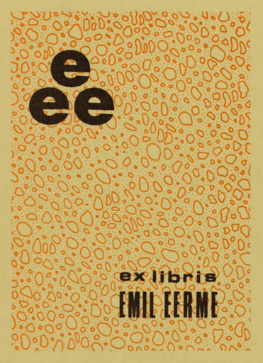 Exlibris by Mai Eudi from Canada for Emil Eerme - Text/Writing 