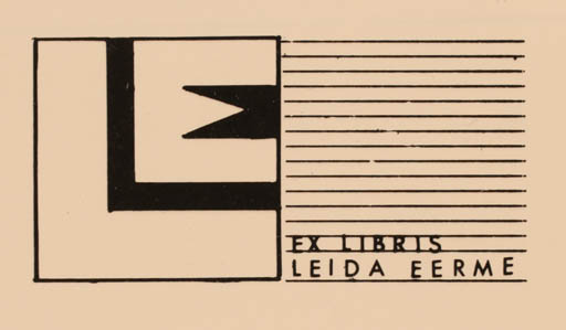 Exlibris by Mai Eudi from Canada for Leida Eerme - Text/Writing 