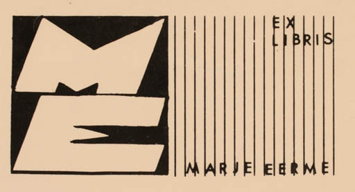 Exlibris by Mai Eudi from Canada for Marje Eerme - Text/Writing 