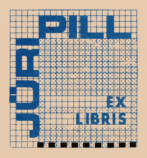 Exlibris by Mai Eudi from Canada for Jüri Pill - Text/Writing 