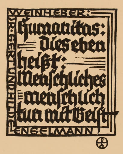 Exlibris by Otto Feil from Austria for Gert & Hilde Engelmann - Text/Writing 