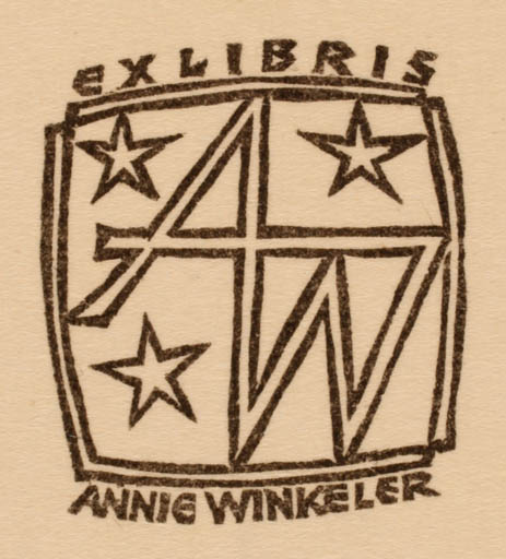 Exlibris by Otto Feil from Austria for Annie Winkeler - Monogram 