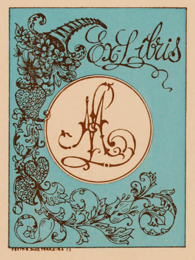 Exlibris by Eduardo Dias Ferreira from Portugal for ? M. L. A. - Monogram 