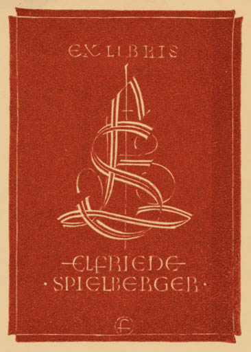 Exlibris by Johannes G. Freund from Austria for Elfriede Spielberger - Monogram 
