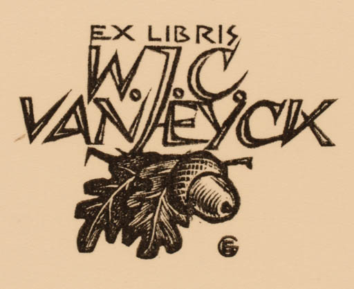 Exlibris by Gerard Gaudaen from Belgium for W. J. C. Van Eyck - Monogram 