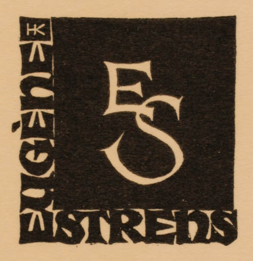 Exlibris by Karl Haselböck from Austria for Eugene Strens - Monogram 