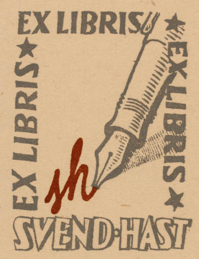 Exlibris by Svend Hast from Denmark for Svend Hast - 