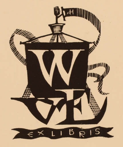 Exlibris by Antoon Herckenrath from Belgium for ? W. V. E. - Monogram 