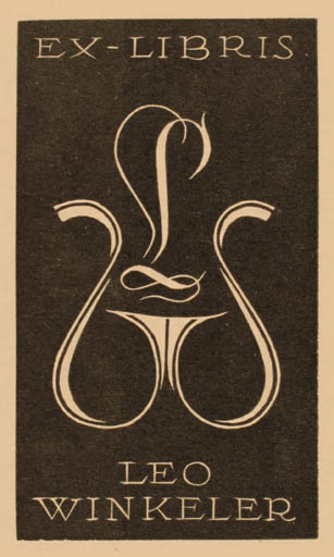 Exlibris by Ernest Huber from France for Leo Winkeler - Monogram 