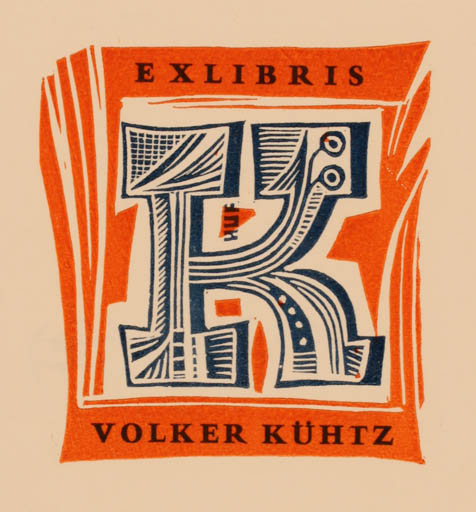 Exlibris by Hermann Huffert from Germany for Volker Kühtz - 