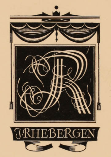 Exlibris by Maarten de Jong from Netherland for Jan Rhebergen - Monogram 