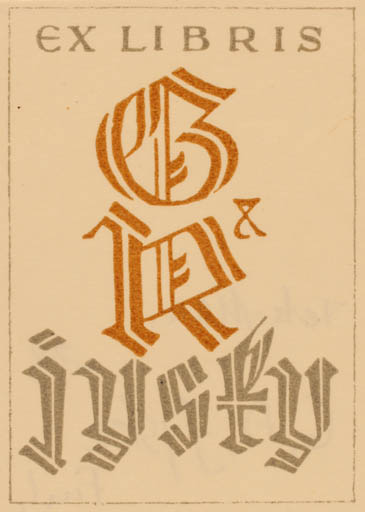 Exlibris by G. A. Jyska from Finland for B.& R. Jysky - Text/Writing 