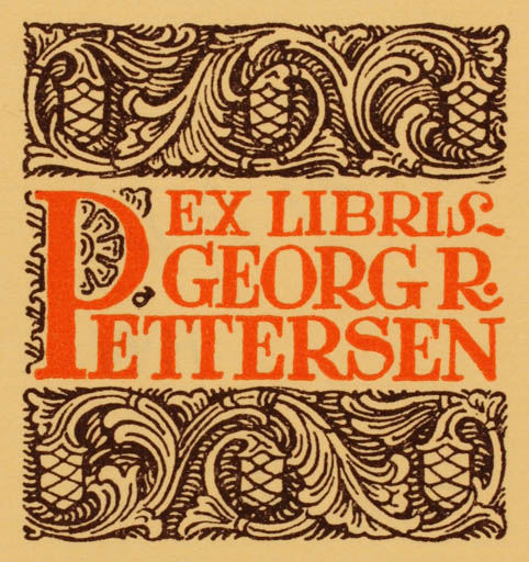 Exlibris by Albert Jaern from Norway for Georg R. Pettersen - Ornament 