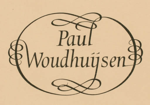 Exlibris by D. Kindersley from Great Britain for Paul Woudhuÿsen - Text/Writing 