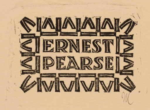 Exlibris by Jan Kruszynski from Poland for Ernest Pearse - Text/Writing 