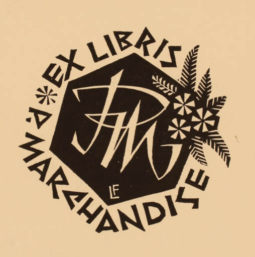 Exlibris by Frans Lasure from Belgium for Paul Marchandise - Monogram 