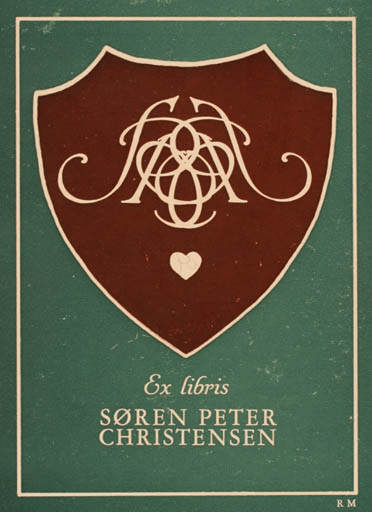 Exlibris by Reinholdt Madsen from Denmark for Søren P. Christensen - Monogram 