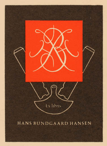 Exlibris by Reinholdt Madsen from Denmark for Hans Bundgaard Hansen - Monogram 