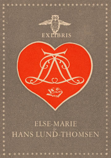 Exlibris by Reinholdt Madsen from Denmark for Else-Marie, Hans Lund-Thomsen - Monogram 