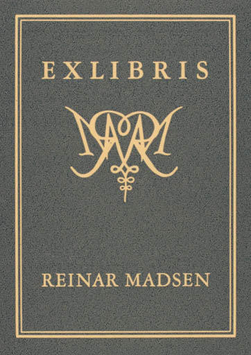 Exlibris by Reinholdt Madsen from Denmark for Reiner Madsen - Monogram 