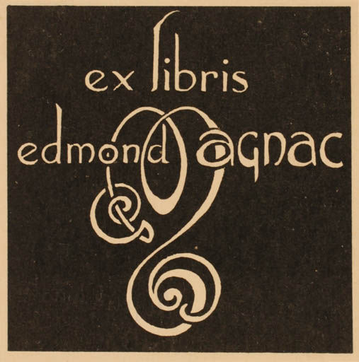 Exlibris by August Martin from France for Edmond Agnac - 