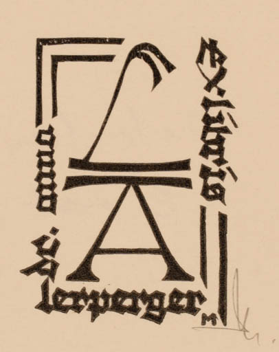 Exlibris by Peter Mayr from Austria for Dr. Anna Lerperger - Monogram 