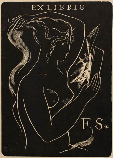 Exlibris by Rastislav Michal from Czech Republic for ? F. S. - Woman 