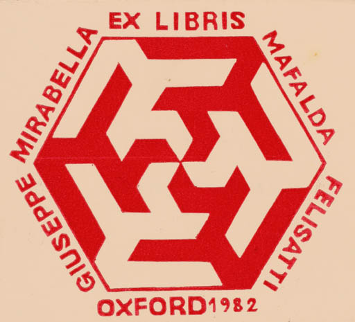 Exlibris by Giuseppe Mirabella from Italy for Giuseppe Mirabella - Text/Writing 