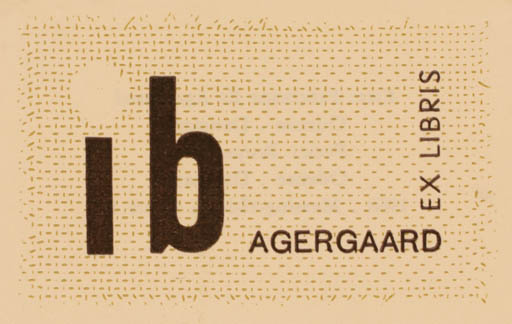 Exlibris by Børge Nees from Denmark for Ib Agergaard - Text/Writing 