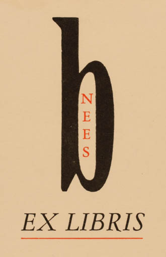 Exlibris by Børge Nees from Denmark for Børge Nees - Monogram 