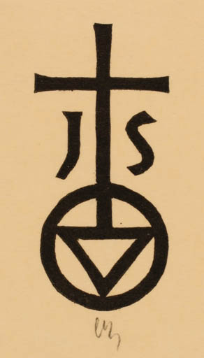 Exlibris by Norbert H. Ott from Germany for Ing. Jaromir Schmied - Monogram 