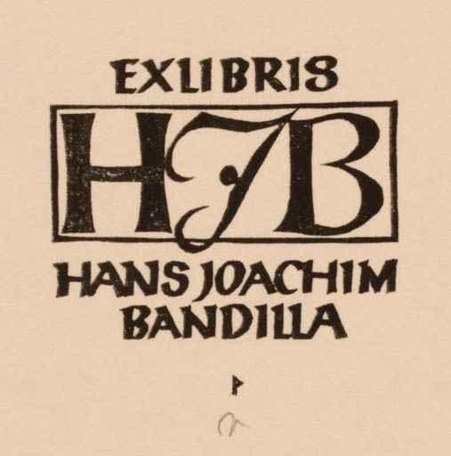 Exlibris by Ottmar Premstaller from Austria for Hans-Joachim Bandilla - Monogram 