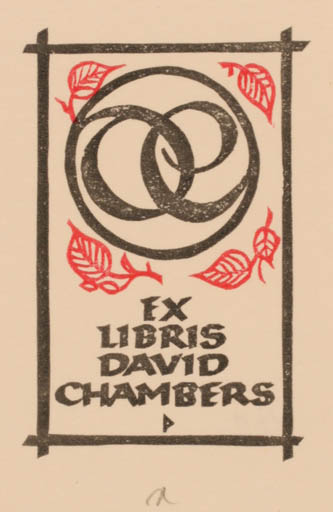 Exlibris by Ottmar Premstaller from Austria for David Chambers - Monogram 