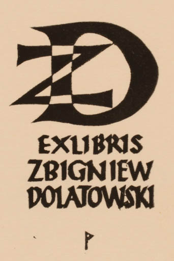 Exlibris by Ottmar Premstaller from Austria for Zbigniew Dolatowski - Monogram 