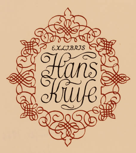 Exlibris by Richard Preusse from Germany for Hans Kruse - Ornament 