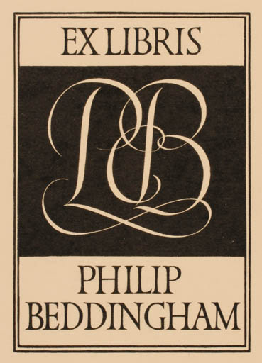 Exlibris by Michael Renton from Great Britain for Philipp Beddingham - Monogram 