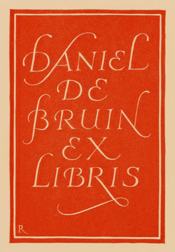 Exlibris by Pam Georg Rueter from Netherland for Daniel De Bruin - Text/Writing 