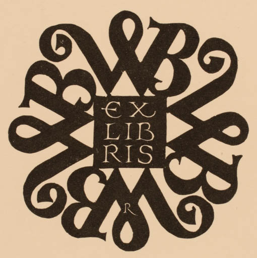 Exlibris by Pam Georg Rueter from Netherland for Wiego Bergsma - Monogram 