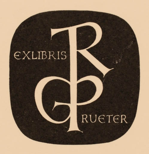 Exlibris by Pam Georg Rueter from Netherland for Pam Georg Rueter - Monogram 