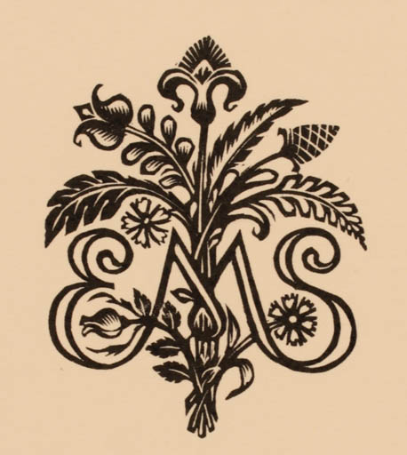 Exlibris by Pam Georg Rueter from Netherland for ? E M S - Flora Monogram 