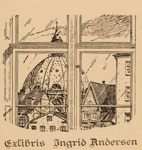 Exlibris by ? ? from Unknown for Ingrid Andersen - City 