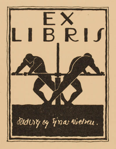 Exlibris by ? ? from Unknown for Hedvig og Ejnar Nielsen - Working 